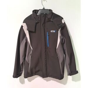 32 Degrees Weatherproof Softshell Jacket Womens M Hooded Fleece Lined Black